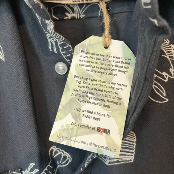 Kona Charcoal Gray Lobstah Season Flannel Button Down Shirt Men's Size XS NWT - Picture 7 of 7